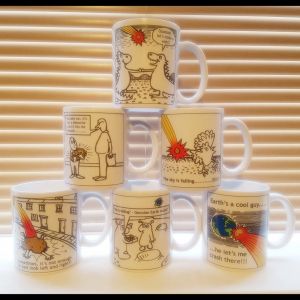 Meteorite cartoon mugs group 1